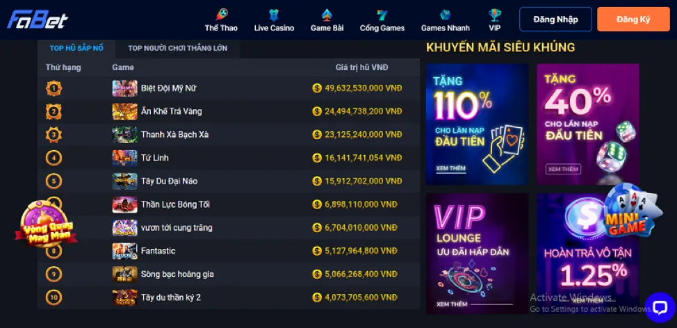 Người chiến thắng lớn me88 nổ hũ