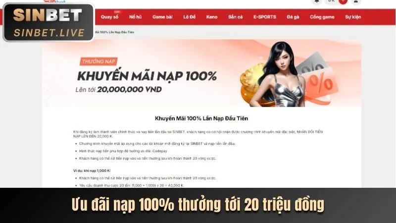 Ưu đãi chào mừng thành viên mới với tiền thưởng lớn